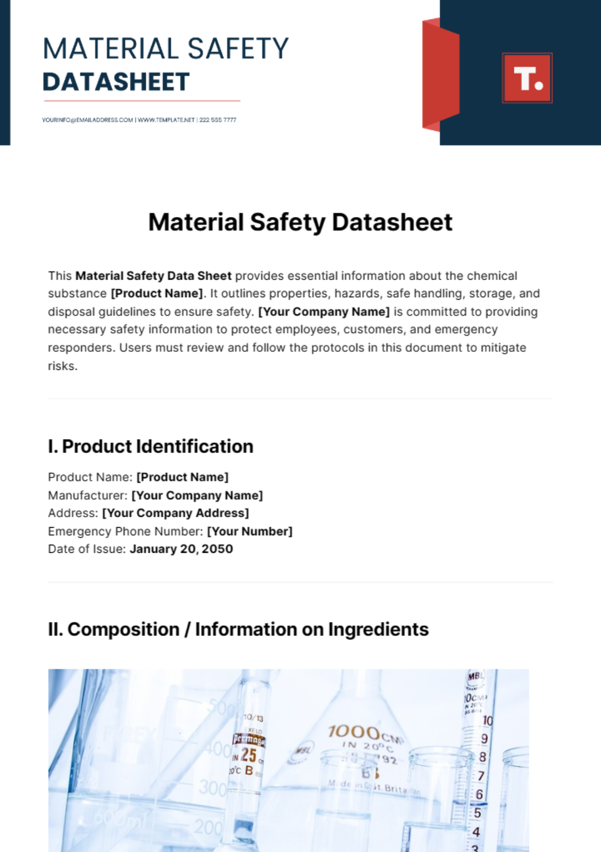 Material Safety Datasheet Template - Edit Online & Download