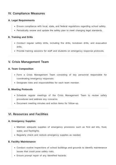 Free School Safety Plan Template to Edit Online