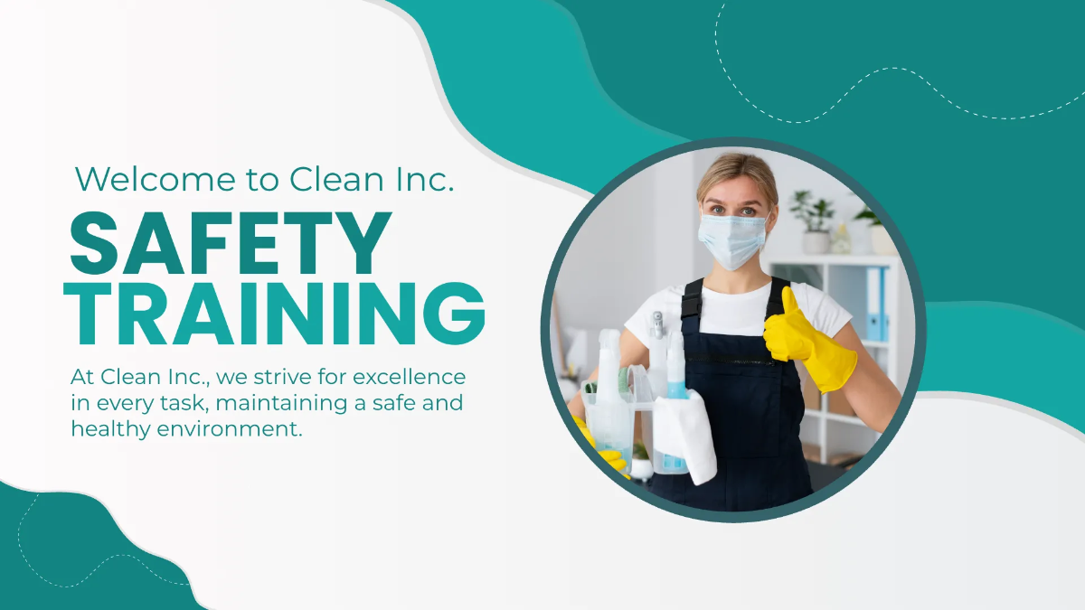 Free Cleaning Services Safety Training Presentation Template to Edit Online