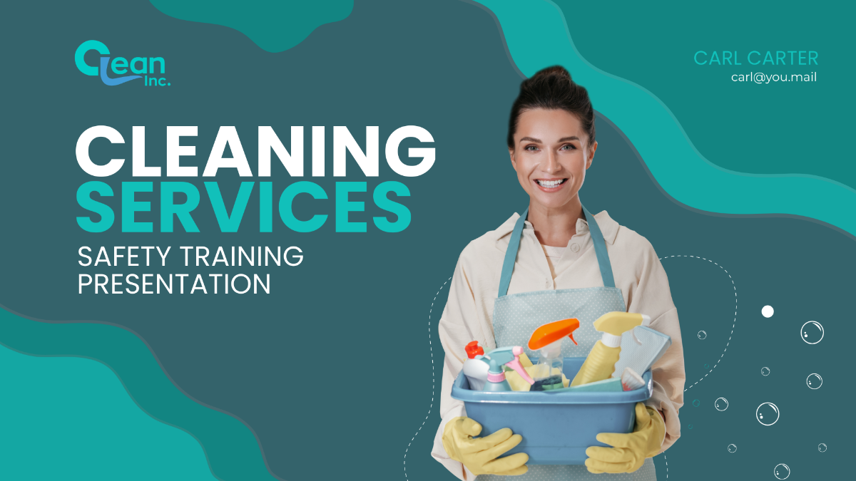 Free Cleaning Services Safety Training Presentation Template