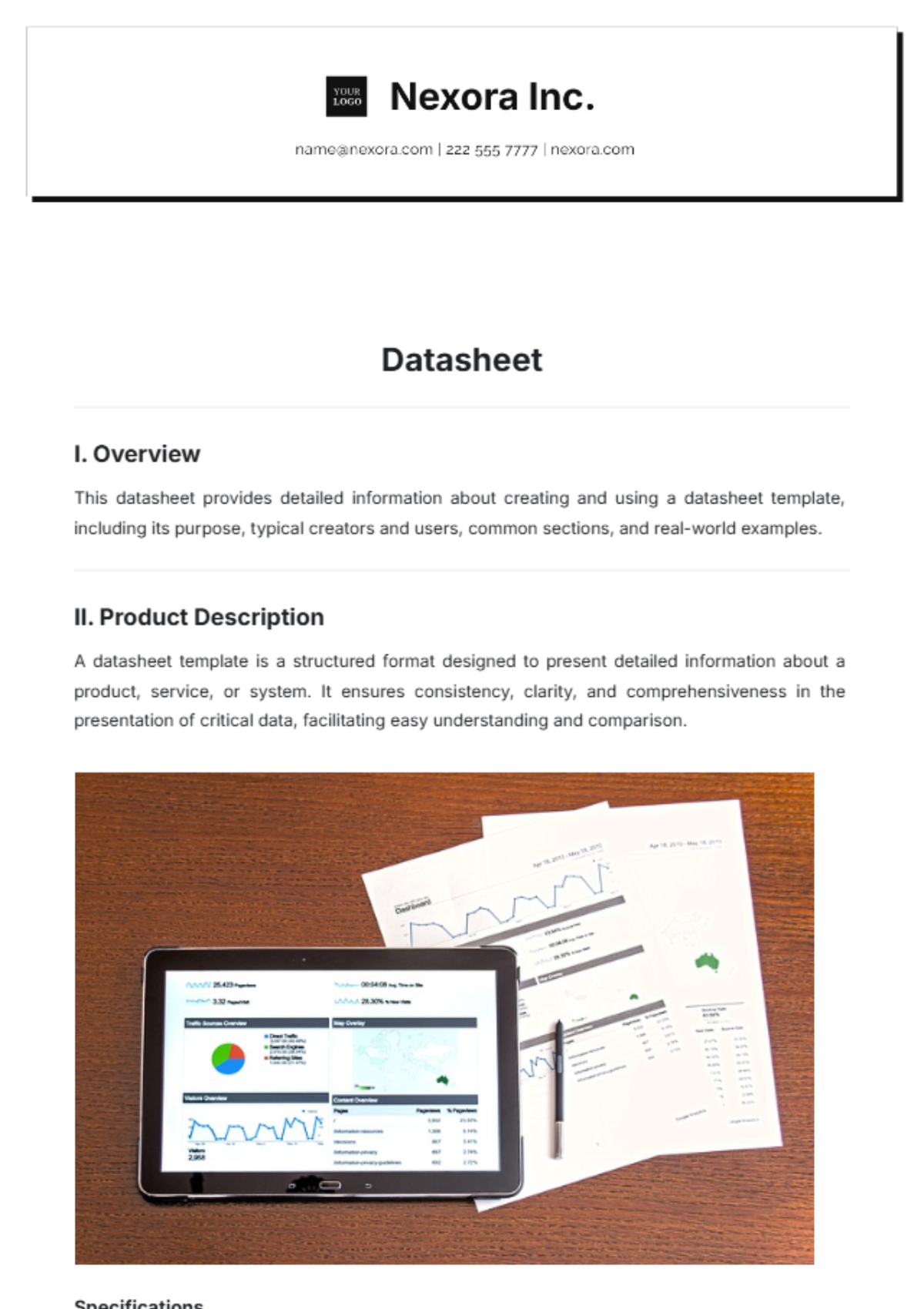 Datasheet Template