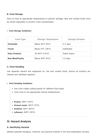 Free Food Safety Plan Template to Edit Online
