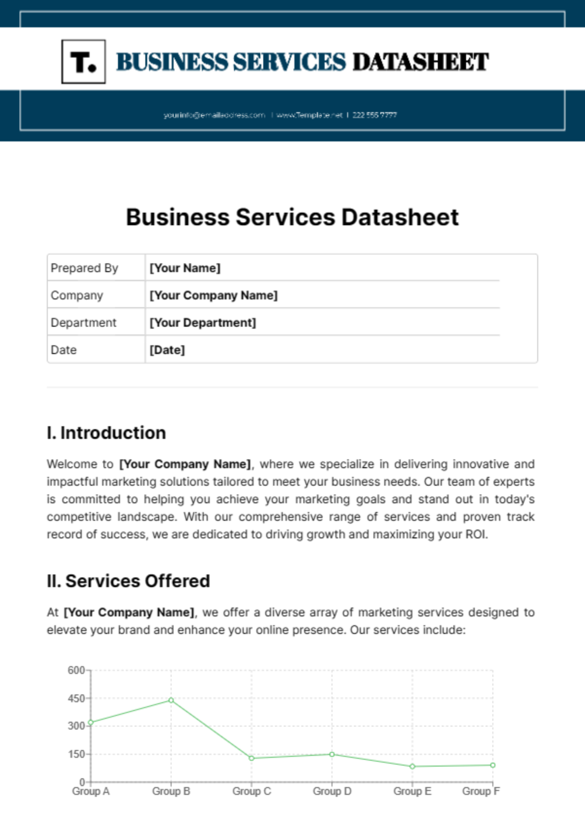 Business Services Datasheet Template - Edit Online & Download