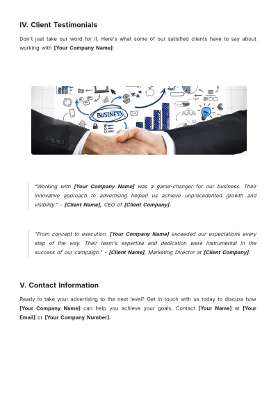 Free Advertising Company Datasheet Template to Edit Online