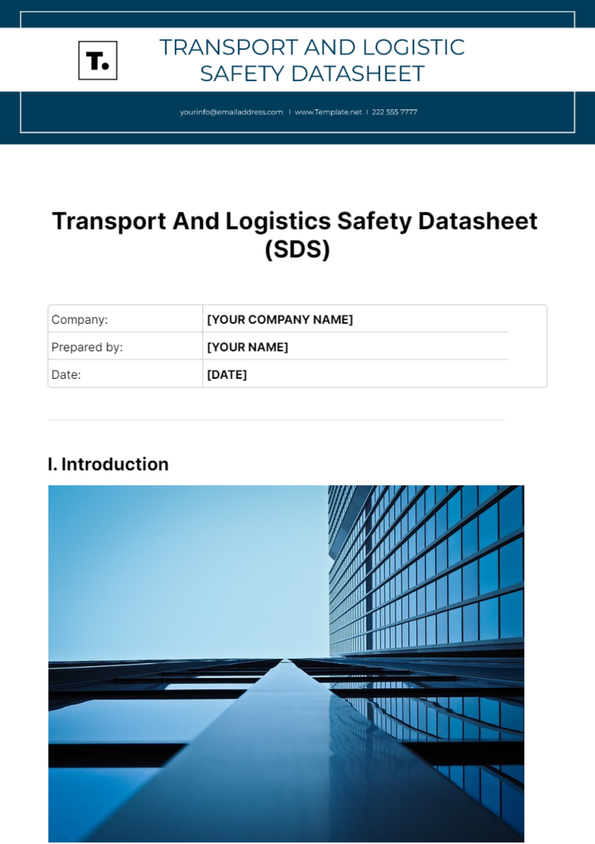 Transport And Logistics Safety Datasheet (Sds) Template - Edit Online & Download