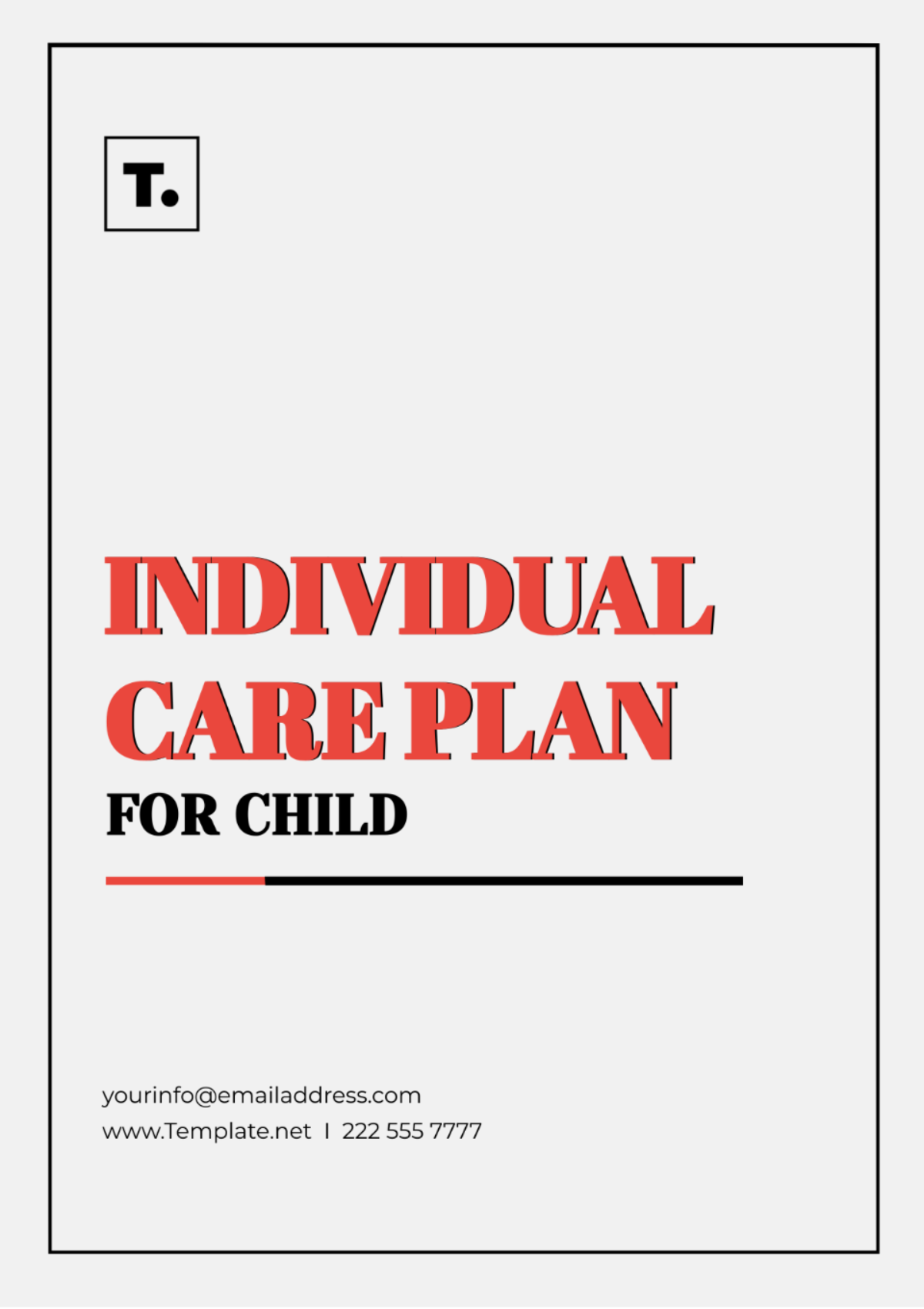 Individual Care Plan For Child Template