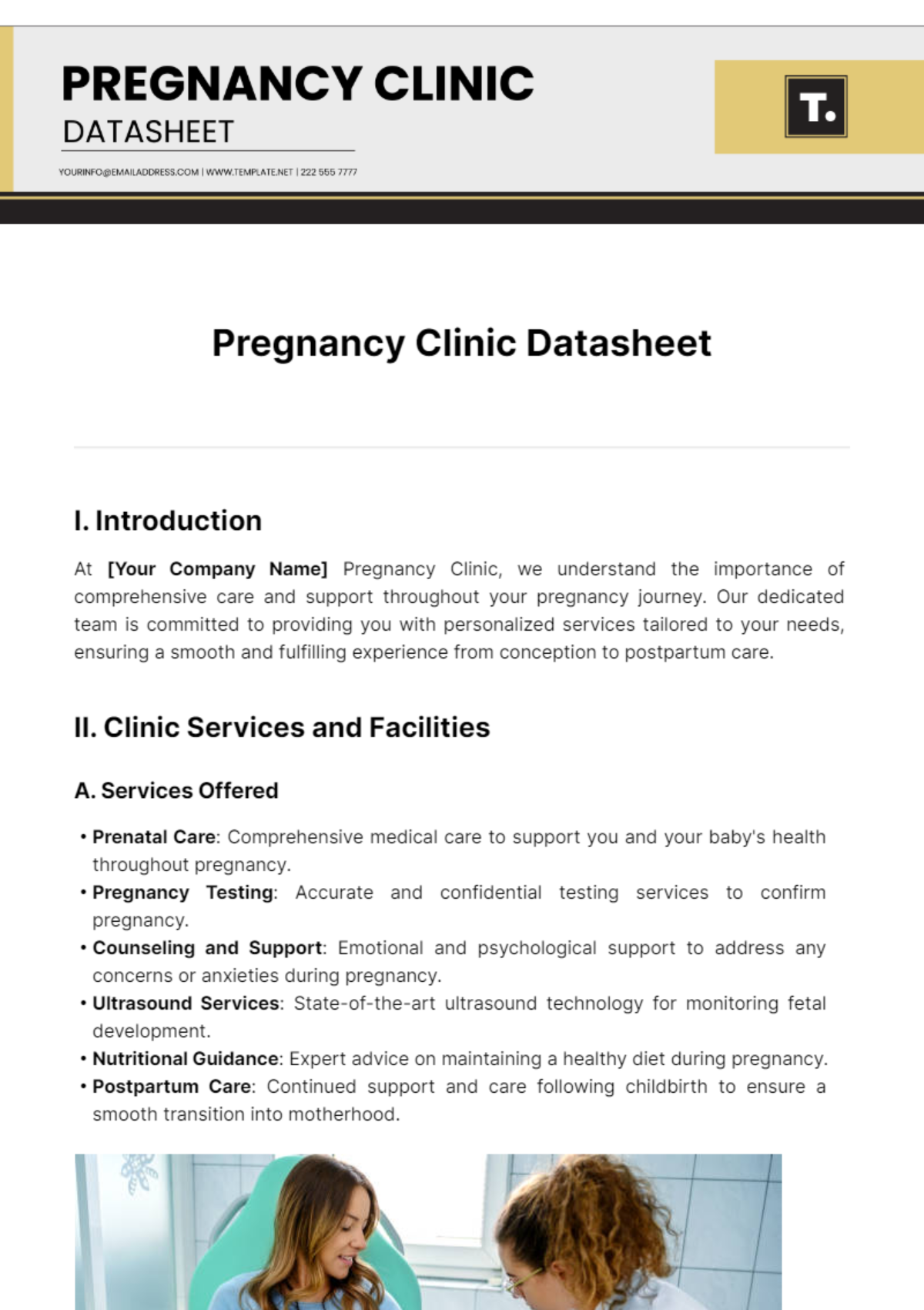 Pregnancy Clinic Datasheet Template - Edit Online & Download