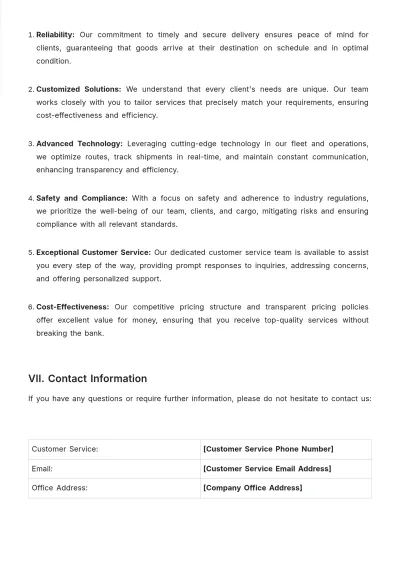 Free Trucking & Transport Datasheet Template to Edit Online