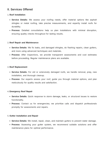 Free Roofing Company Datasheet Template to Edit Online