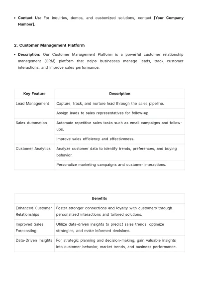 Free Computer Software Company Datasheet Template to Edit Online
