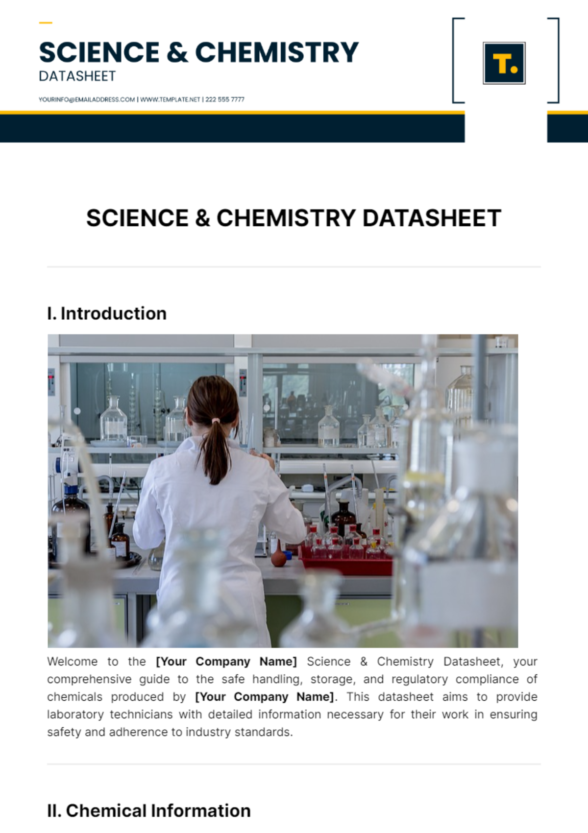 Science & Chemistry Datasheet Template - Edit Online & Download