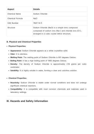 Free Science & Chemistry Datasheet Template to Edit Online