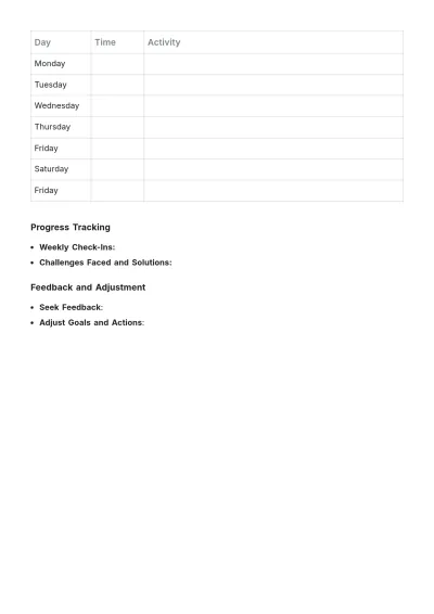 Free Action Plan Template For Students to Edit Online