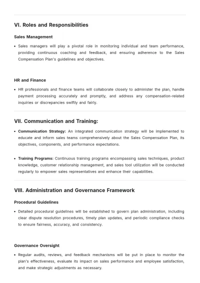 Free Sales Compensation Plan Template to Edit Online