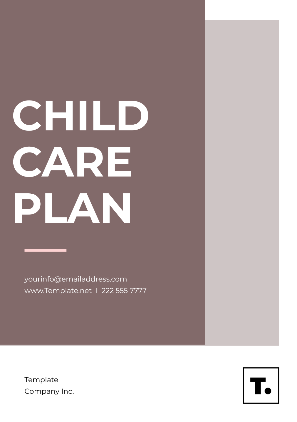 Child Care Plan Template