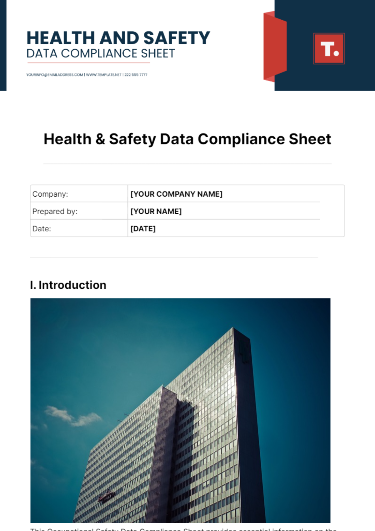 Health & Safety Data Compliance Sheet Template - Edit Online & Download