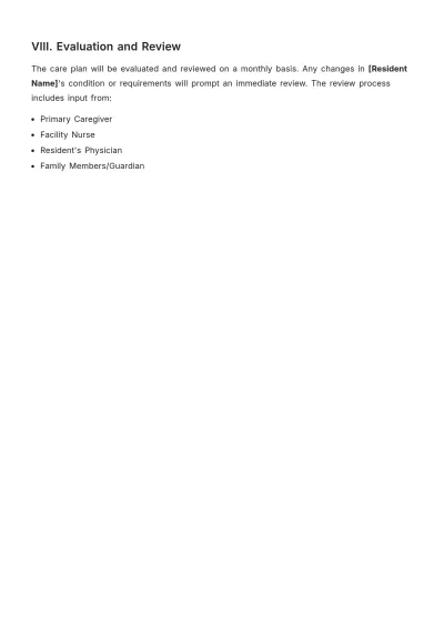 Free Assisted Living Care Plan Template to Edit Online