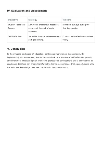 Free Action Plan Template For Teachers to Edit Online