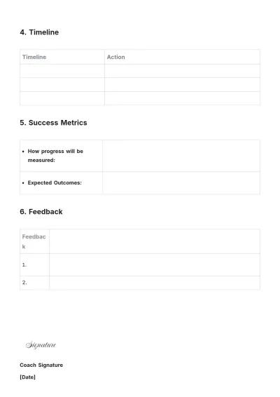 Free Coaching Action Plan Template to Edit Online