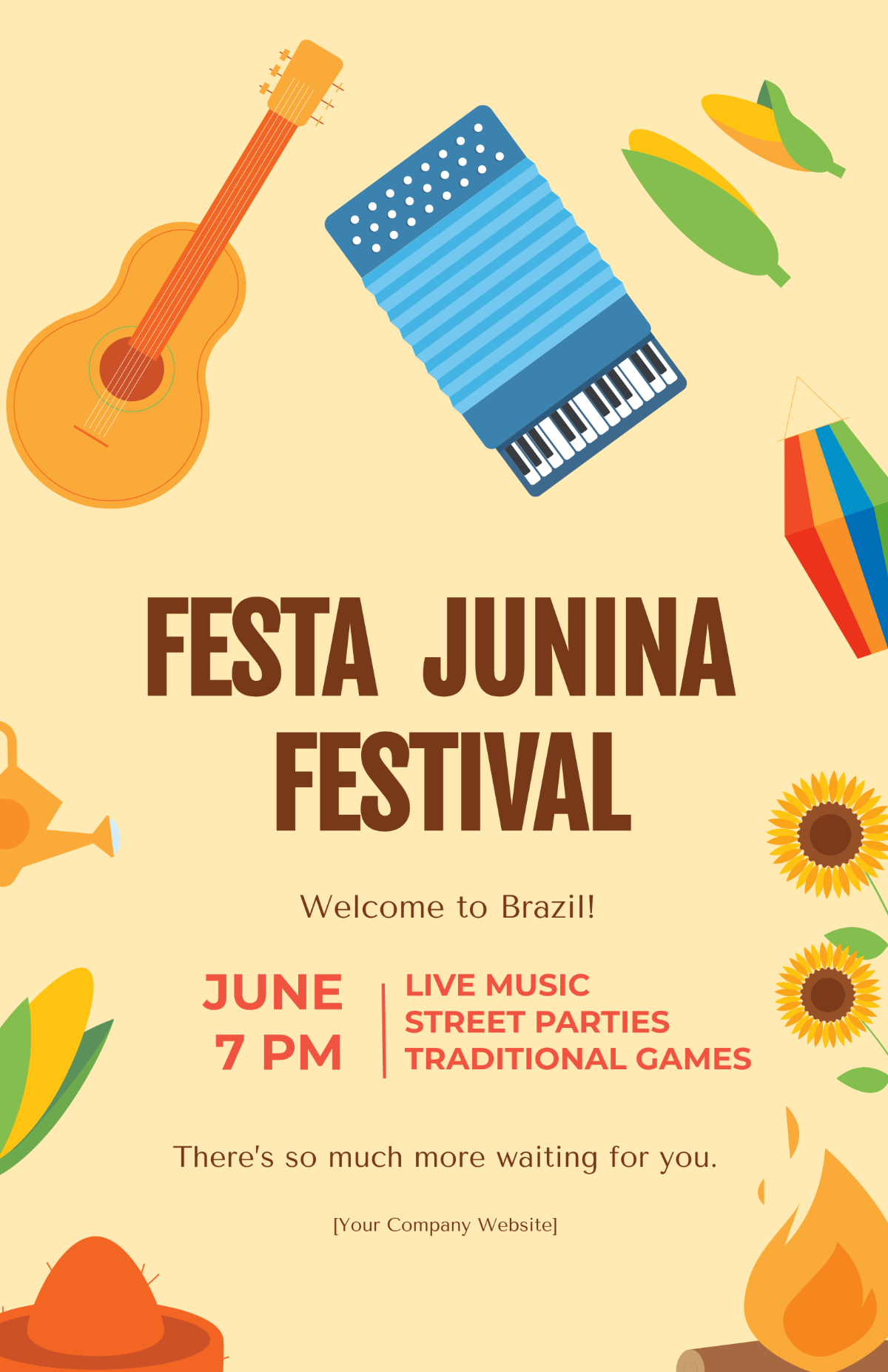 Free Festa Junina Festival Poster Template