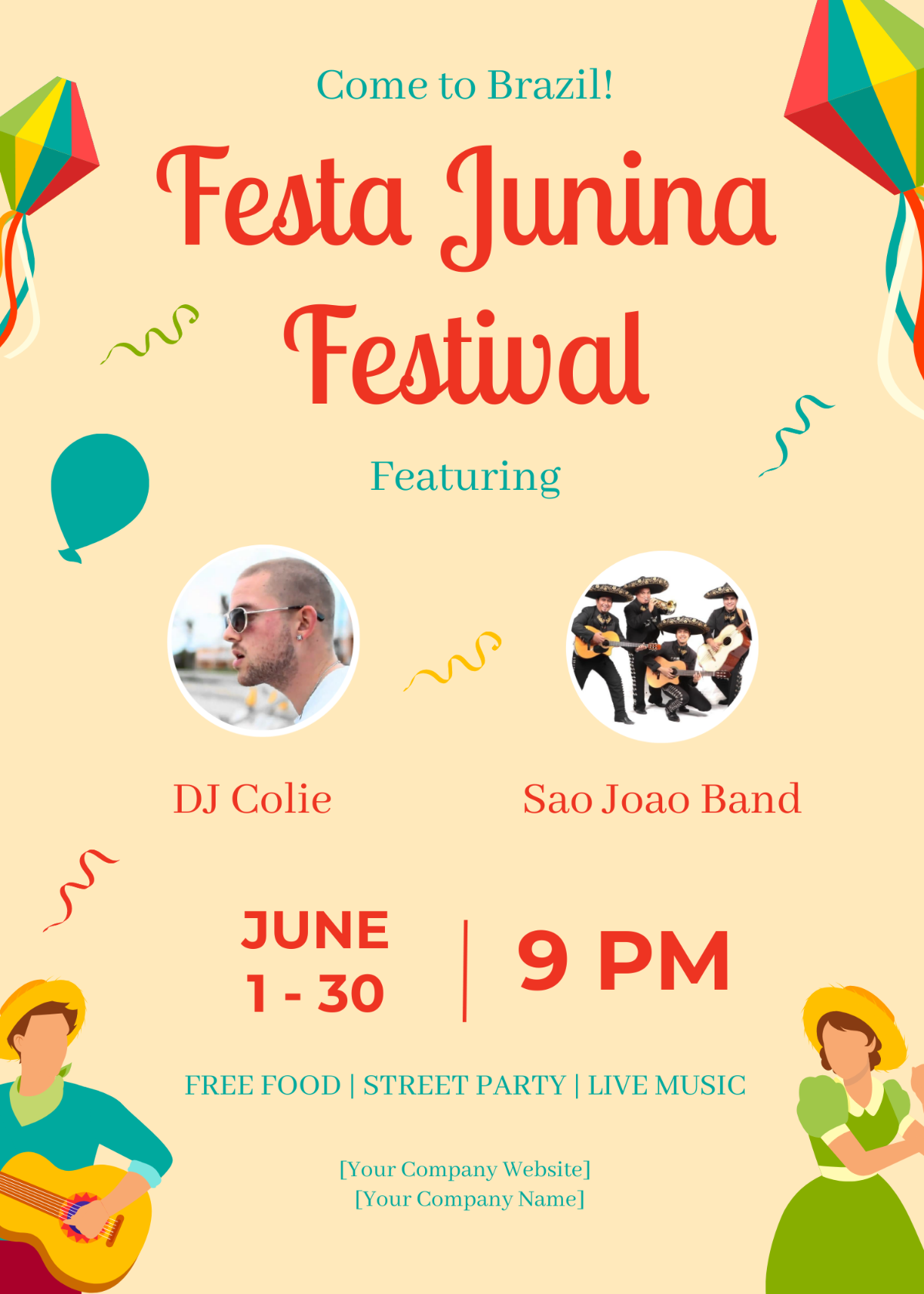 Free Festa Junina Brazil Festival Invitation Template