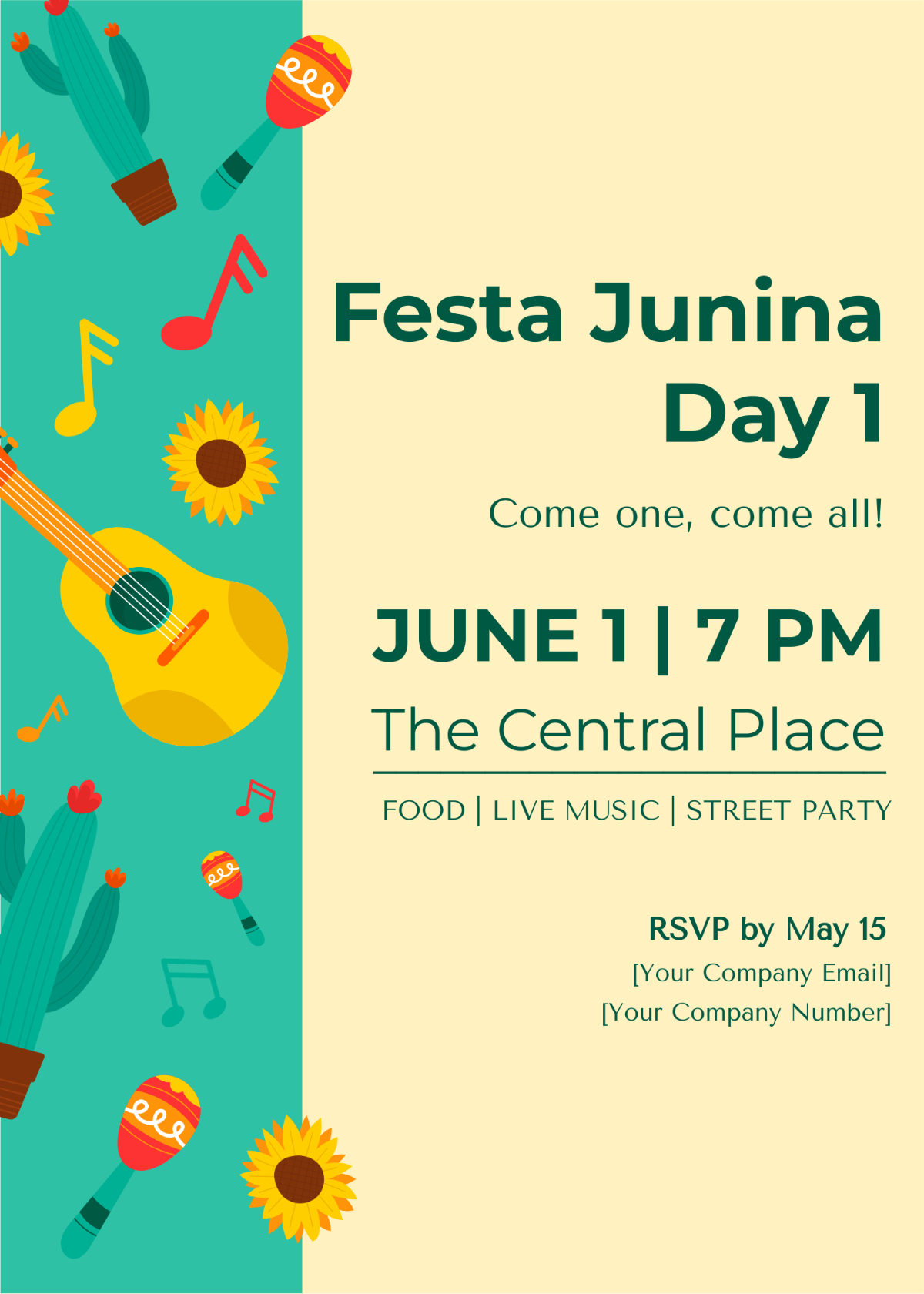 Free Festa Junina Poster Invitation Template