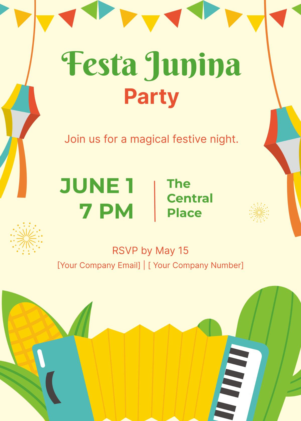 Free Festa Junina Party Invitation Template