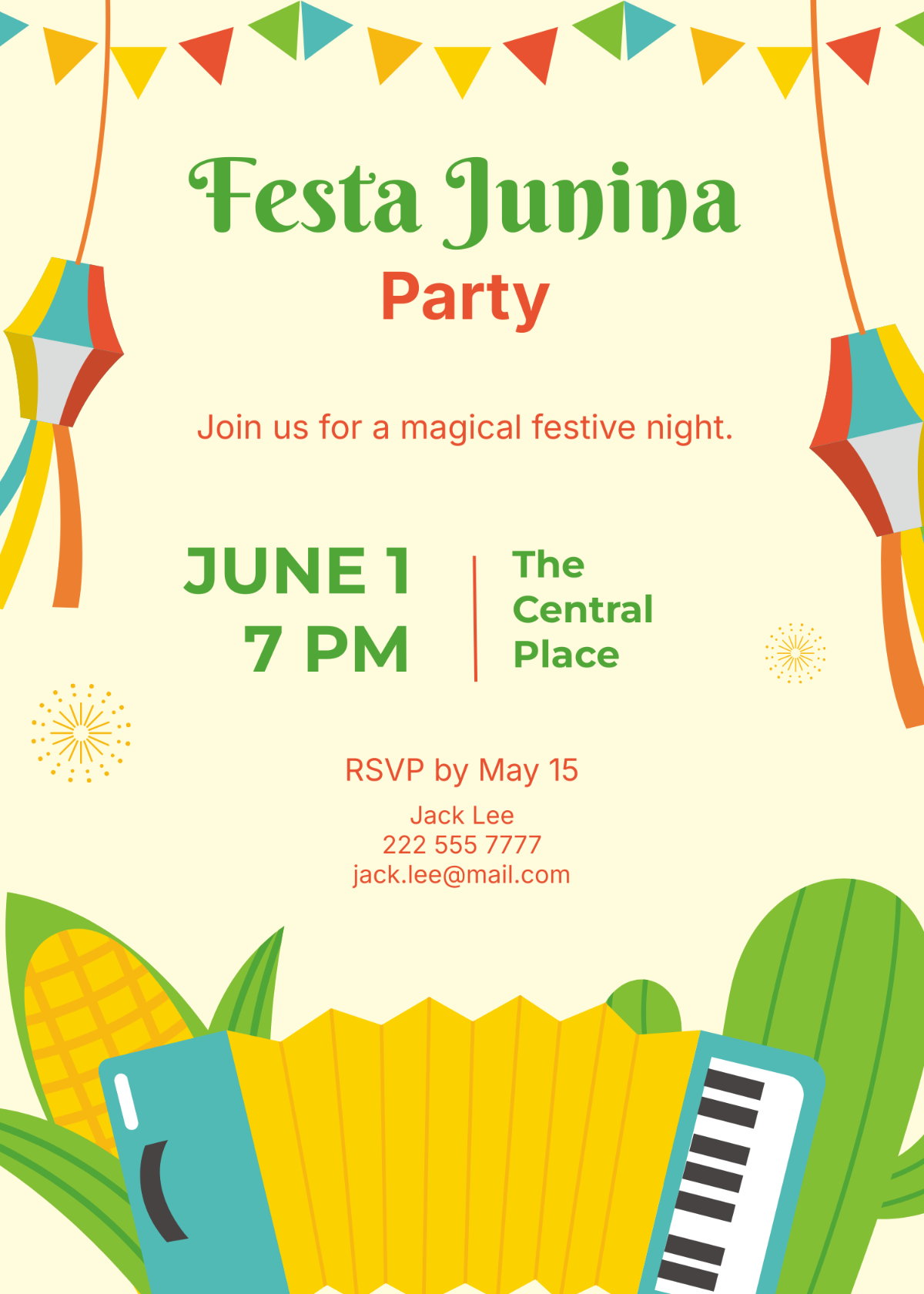 Festa Junina Party Invitation Template - Edit Online & Download