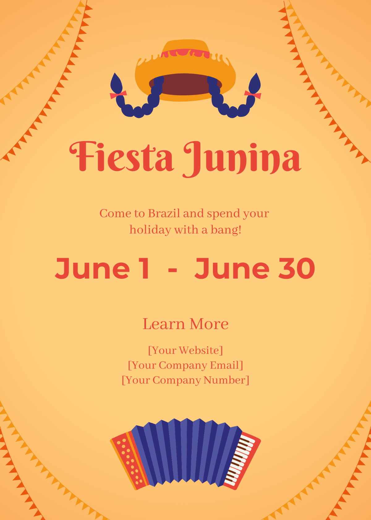 Free Festa Junina Holiday Invitation Template