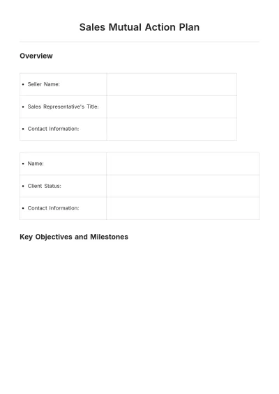 Free Sales Mutual Action Plan Template to Edit Online