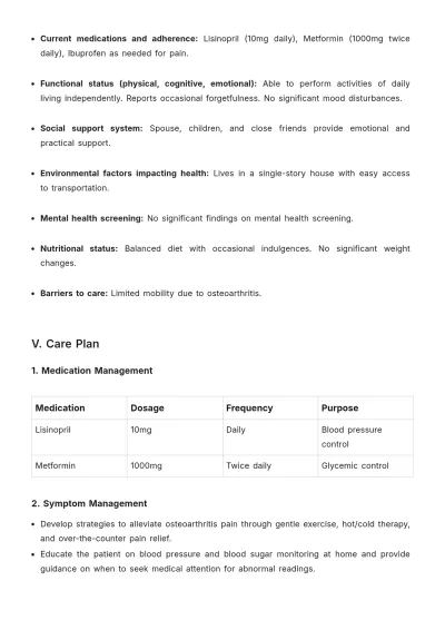 Free Chronic Disease Management Care Plan Template to Edit Online
