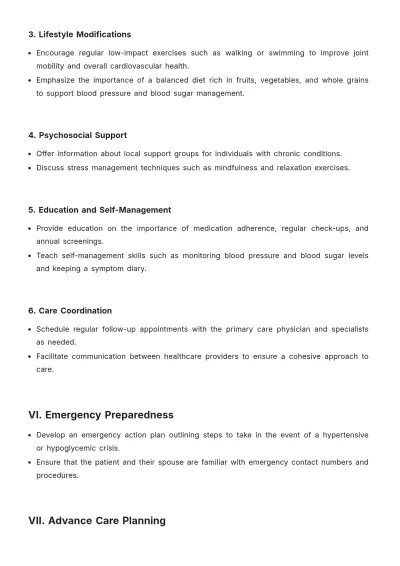 Free Chronic Disease Management Care Plan Template to Edit Online