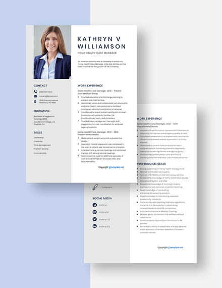 Home Health Case Manager Resume Download