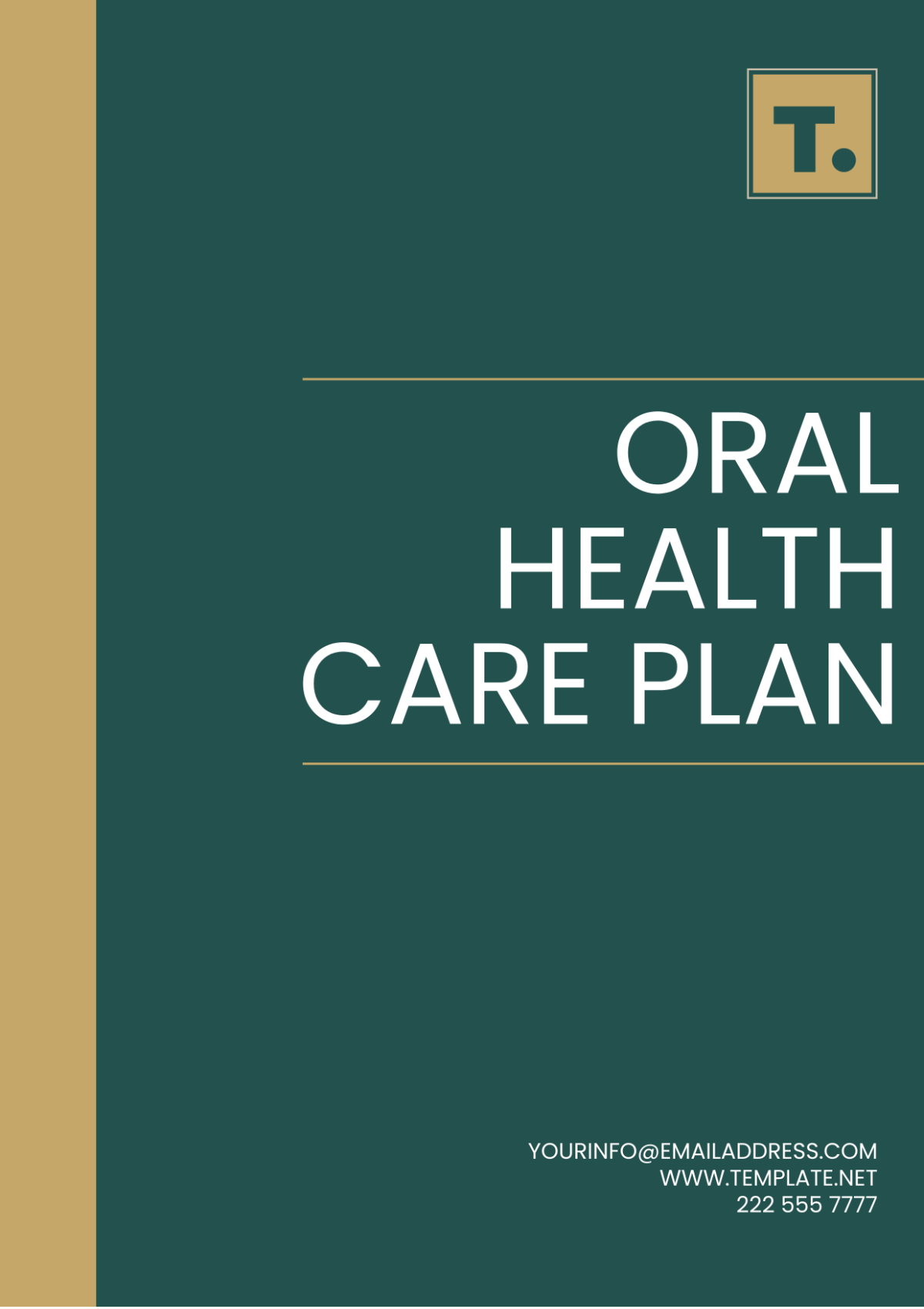 Oral Health Care Plan Template