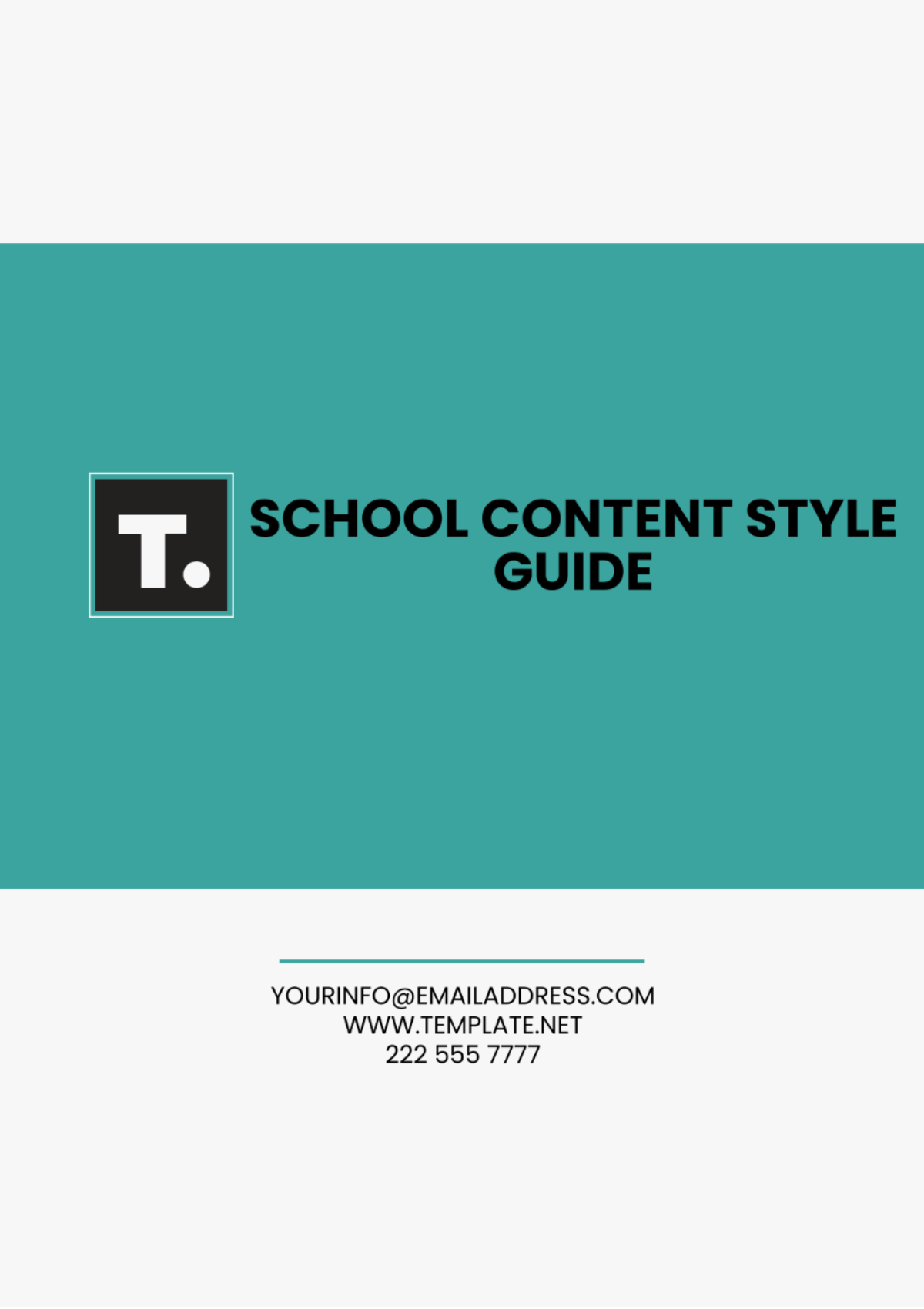 Free School Content Style Guide Template