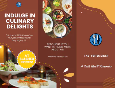 Free Restaurant Menu Brochure Template to Edit Online