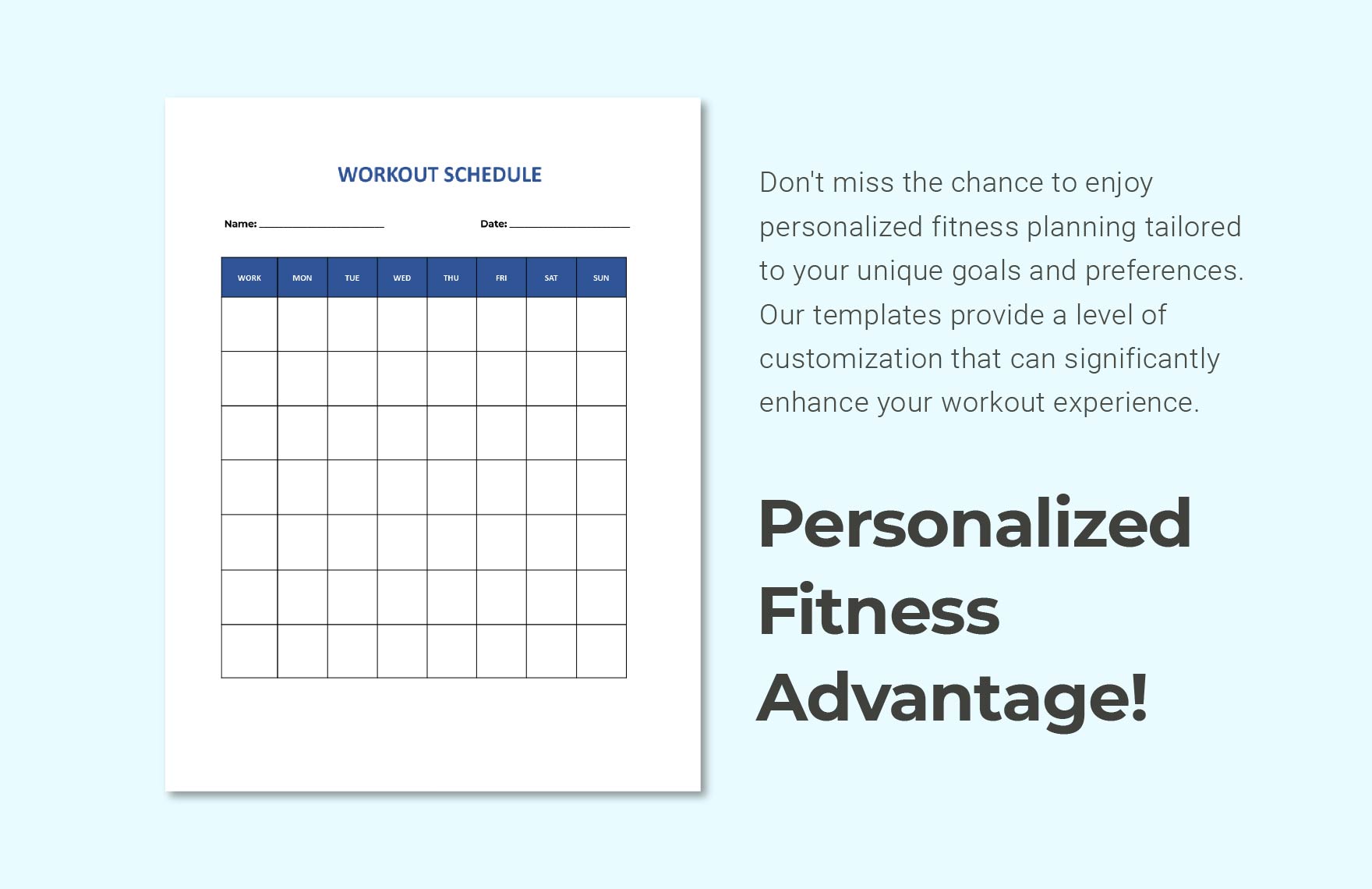 Simple Workout Schedule Template
