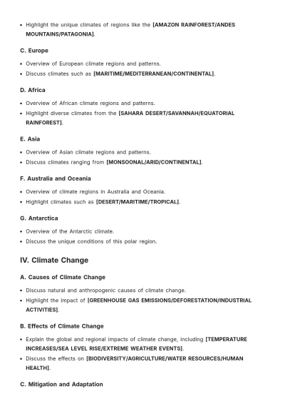 Free World Climate Guide Template to Edit Online