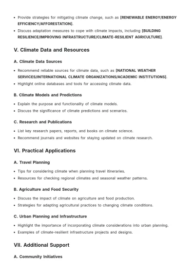 Free World Climate Guide Template to Edit Online