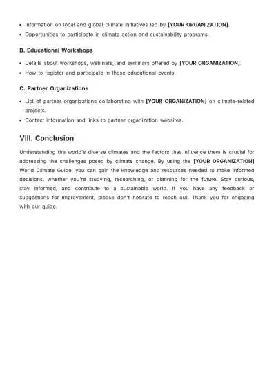 Free World Climate Guide Template to Edit Online