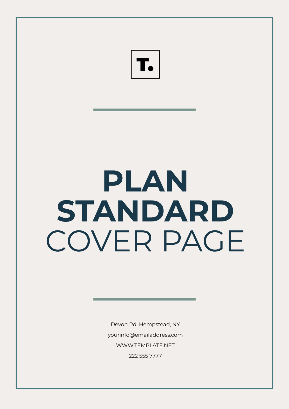 Free Plan Standard Cover Page Template - Edit Online & Download ...