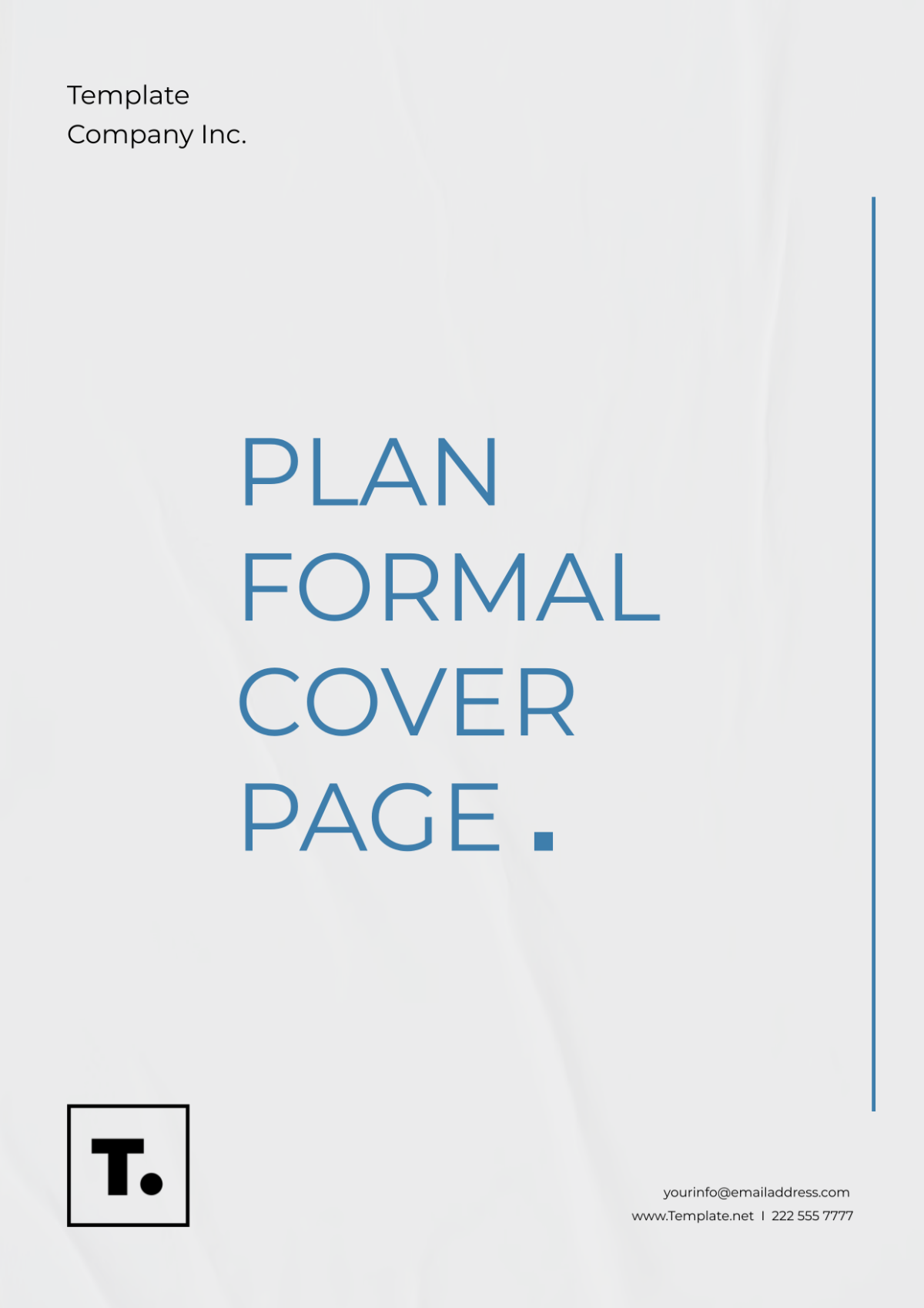 Plan Formal Cover Page Template