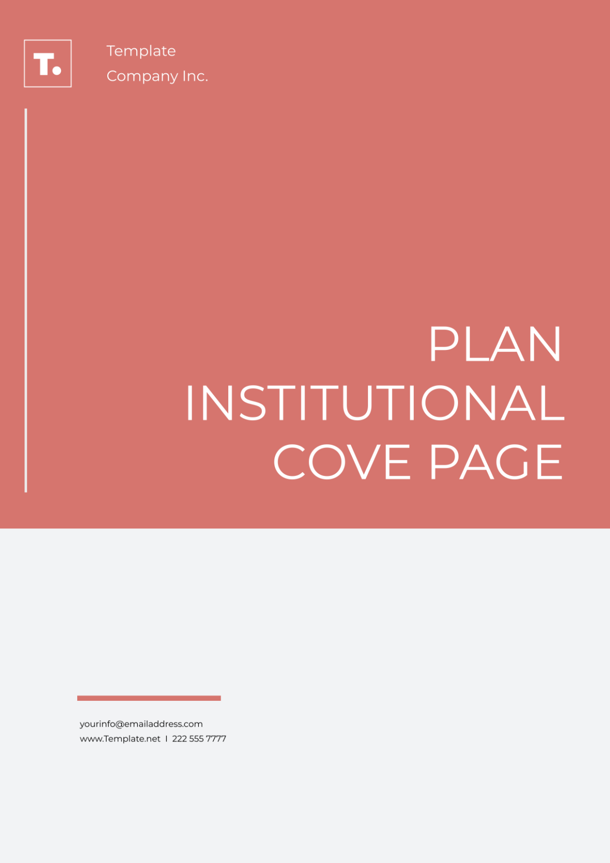 Plan Institutional Cover Page Template