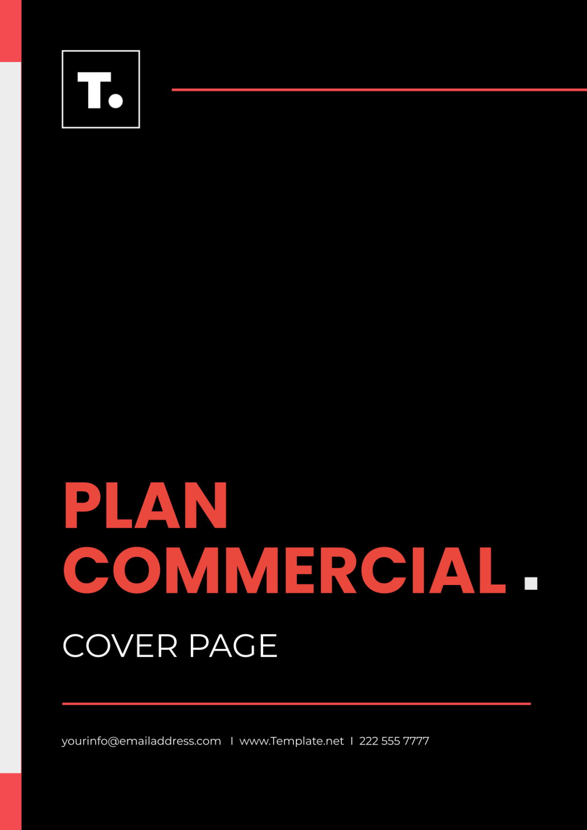 Plan Commercial Cover Page Template