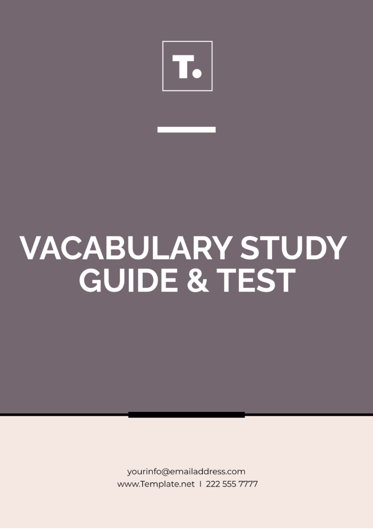 Free Vocabulary Study Guide & Test Template