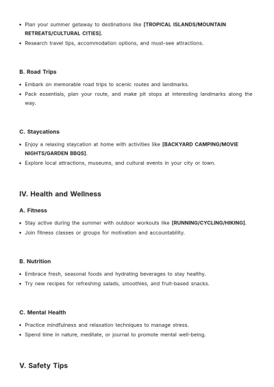 Free Summer Guide Template to Edit Online
