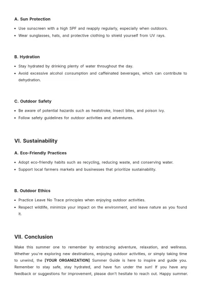 Free Summer Guide Template to Edit Online