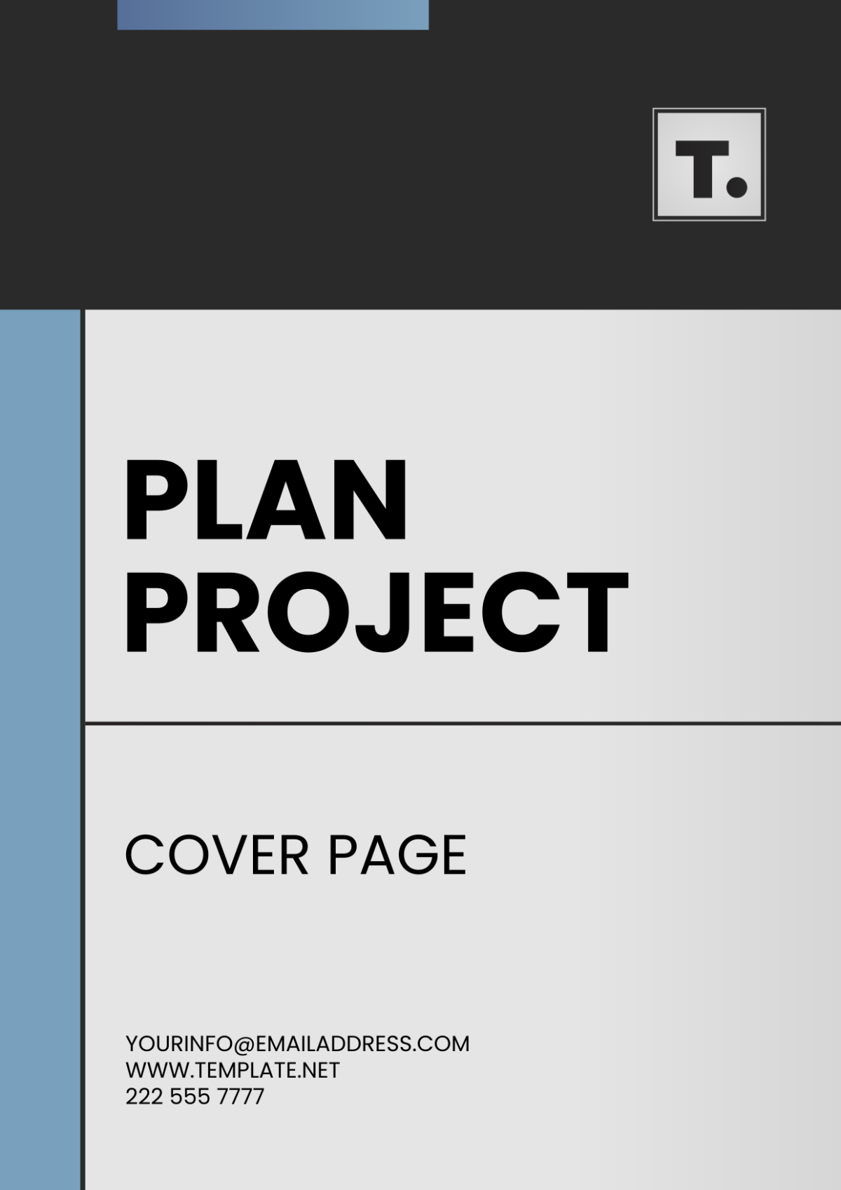 Plan Project Cover Page Template