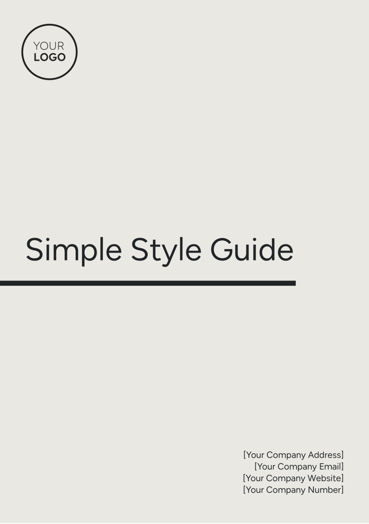 Simple Style Guide Template