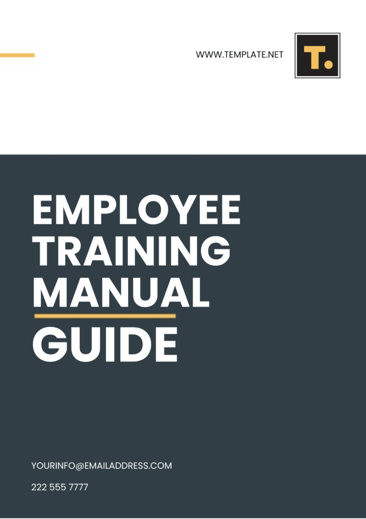 Employee Training Manual Guide Template - Edit Online & Download